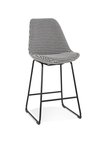 KADIMA DESIGN Sitzhocker Hahnentritt, Stoff, stabil, 67 cm Sitzhöhe in Weiß/Schwarz