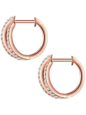 Trilani Creolen aus Sterling Silber mit Zirkonia in roségold