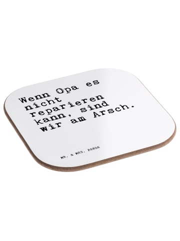 Mr. & Mrs. Panda Untersetzer Wenn Opa es nicht... mit Spruch in Weiß