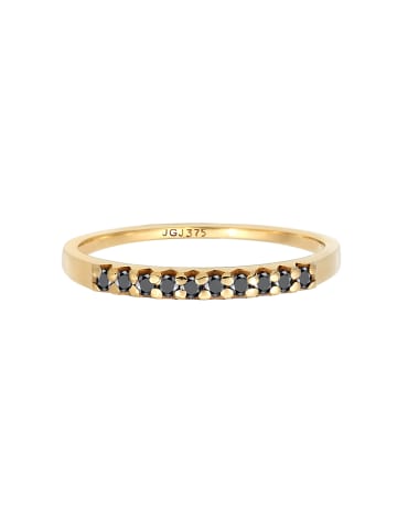 Elli DIAMONDS  Ring 375 Gelbgold Black Diamond in Gold