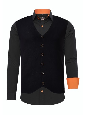 Rusty Neal Hemd mit Weste 2er Set in Schwarz / Orange