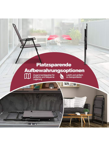 COSTWAY 2er Set Gartenstühle klappbar in Grau