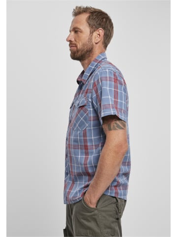 Brandit Short Sleeve Shirt in red/blue