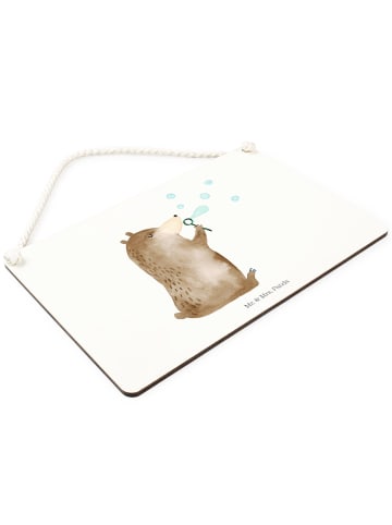 Mr. & Mrs. Panda Schild Bär Seifenblasen ohne Spruch in Weiß