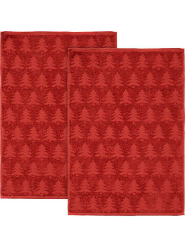 Erwin Müller Frottier, Baumwolle, Jacquard Frottier-Geschirrtuch 2er-Pack in rot