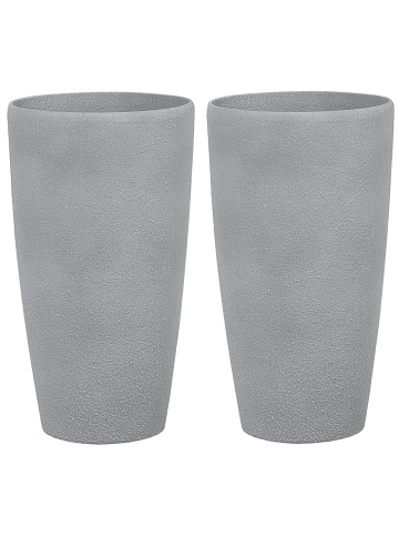 Beliani 2-tlg Outdoor Blumentopf ABDERA in Grau