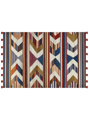 Beliani Kelim MRGASHAT in Bunt/Blau/Rot - (W) 200 x (L) 300 cm