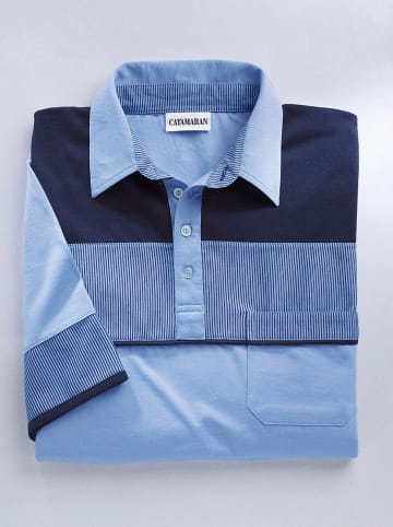 WITT WEIDEN Kurzarm-Poloshirt in bleu-marine