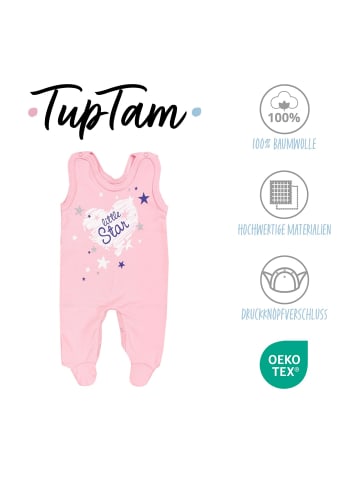 TupTam Baby Strampler mit Aufdruck Spruch 5er Pack in rosa/grau