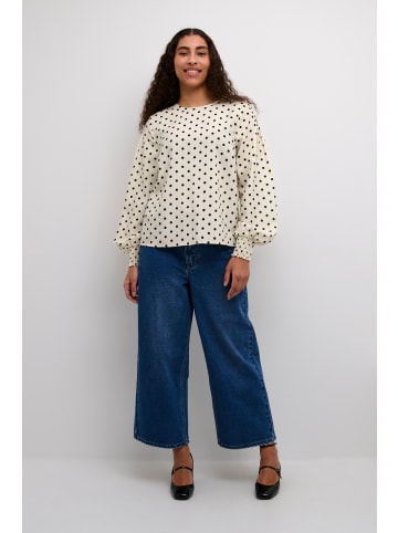Kaffe Langarm-Bluse KAoscarna in Chalk/Black Dot