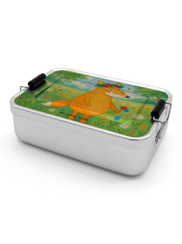 Mr. & Mrs. Panda Brotbox Fuchs Blumen Design ohne Spruch in Weiß