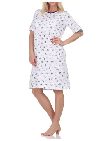 NORMANN Kurzarm Nachthemd Maritimer Look in navy
