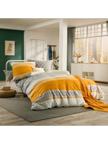 Erwin Müller Fein Biber Kissenbezug in curry-grau