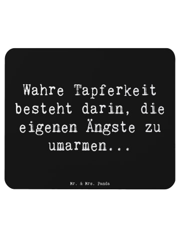 Mr. & Mrs. Panda Mouse Pad Spruch Tapferkeit Umarmung mit Spruch in Schwarz