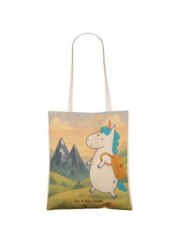 Mr. & Mrs. Panda Tasche Einhorn Bergsteiger Design ohne Spruch in Weiß