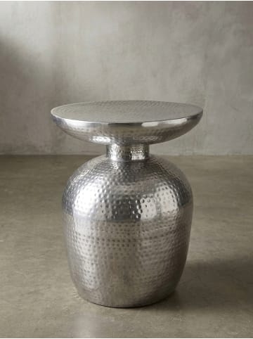 KADIMA DESIGN Beistelltisch Aluminium Dekotisch Silber orientalisch