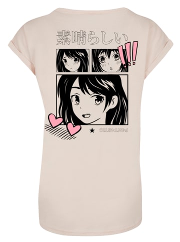 F4NT4STIC Extended Shoulder T-Shirt Manga Anime Japan Grafik in Whitesand