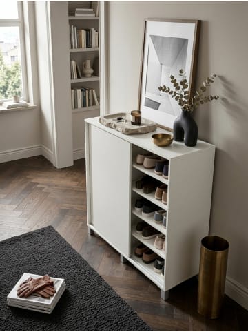 KADIMA DESIGN Schuhschrank FULDA: 20 Paar Schuhe, moderne Ablagefächer, Schiebetüren in Weiß