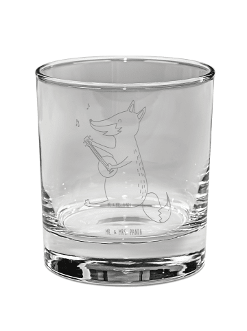 Mr. & Mrs. Panda Tumbler Glas Fuchs Gitarre ohne Spruch in Transparent