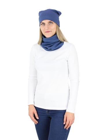 Alkato Alkato Unisex Beanie Mütze und Schal Set Uni in blau Modell 2