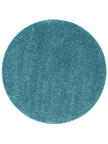 Snapstyle Hochflor-Teppich Cottage Rund in petrol