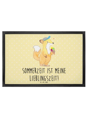 Mr. & Mrs. Panda Schmutzfangmatte Sommer Freude mit Spruch in Gelb Pastell