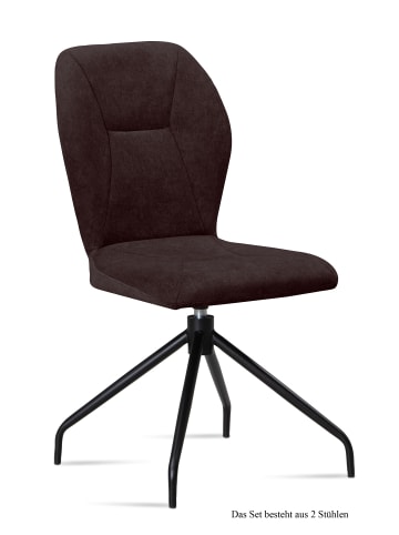 58 aufm Kessel ESSZIMMERSTUHL drehbar (2er-Set) Dorene 51x92x60 Schwarz/Espresso
