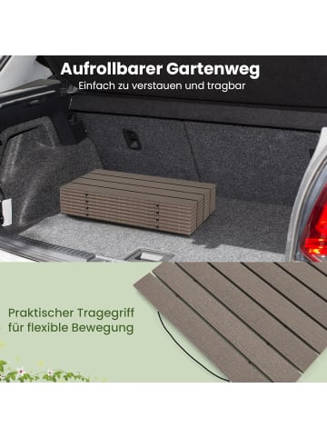 COSTWAY Rollweg HDPE 242 x 55cm in Braun