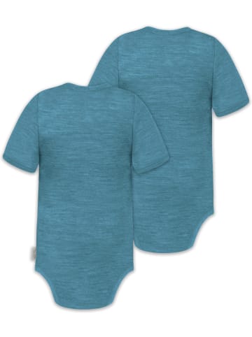 Normani Outdoor Sports 2x Baby Merino Kurzarm Body in Blau