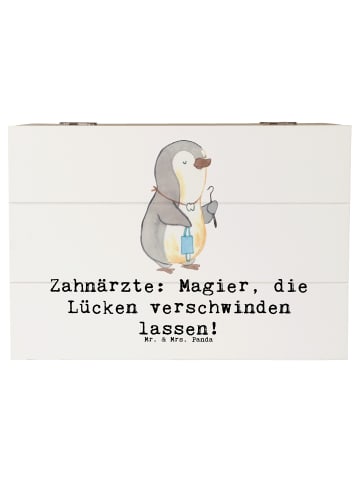Mr. & Mrs. Panda Geschenkdose Zahnarzt Magier mit Spruch in Weiß