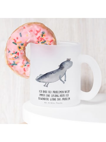 Mr. & Mrs. Panda Teetasse Axolotl Schwimmen mit Spruch in Transparent