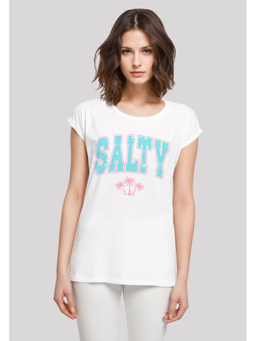 F4NT4STIC Extended Shoulder T-Shirt Beach Summer Vacation Salty in weiß