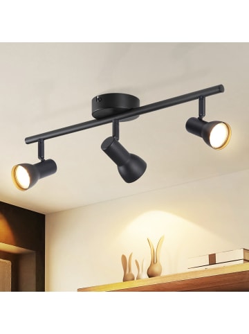 ZMH Deckenleuchte in Schwarz 3-flammige GU10 Modern Metall Flurlampe