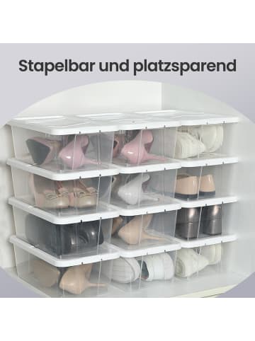 SONGMICS 2er-Set: Schuhboxen Island in Weiß - (B)20 x (H)12.5 x (T)35 cm