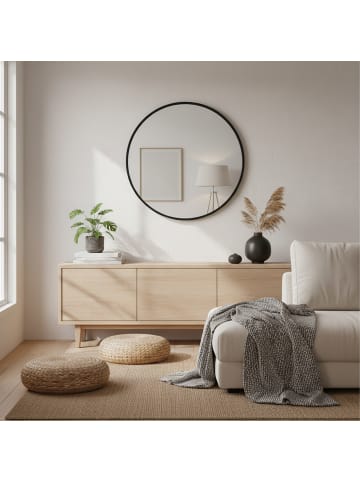 relaxdays Spiegel in Schwarz - 40 cm