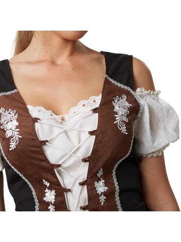 tectake Dirndlbluse aus reiner Baumwolle mit Carmen-Ausschnitt und Schnürung