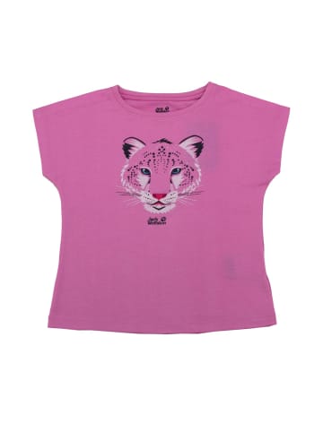 Jack Wolfskin Shirt Leopard Tee Girls in Pink