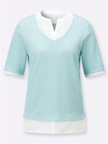 WITT WEIDEN 2-in-1-Shirt in mint-weiß-bedruckt