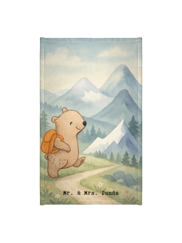 Mr. & Mrs. Panda Handtuch Bär Bergsteigen Design ohne Spruch in Weiß