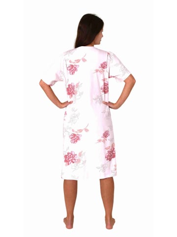 NORMANN Kurzarm Nachthemd Knopfleiste am Hals - 80144 in rosa