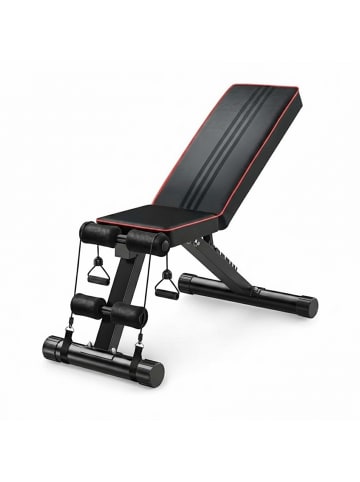 relaxdays Hantelbank in Schwarz - (B)42 x (H)47 x (T)110 cm