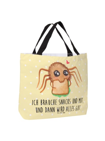 Mr. & Mrs. Panda Tote Bag Spinne Agathe Sandwich mit Spruch in Gelb Pastell