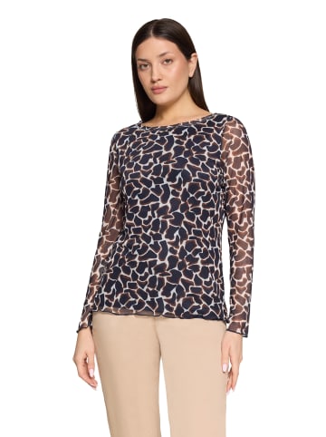 Betty Barclay Langarm-Shirt mit Animalprint in Dark Blue/Brown