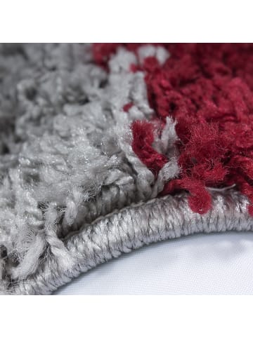 KADIMA DESIGN Teppich Hochflor Shaggy Waschbar Karo RHEIN Strapazierfähig in Rot