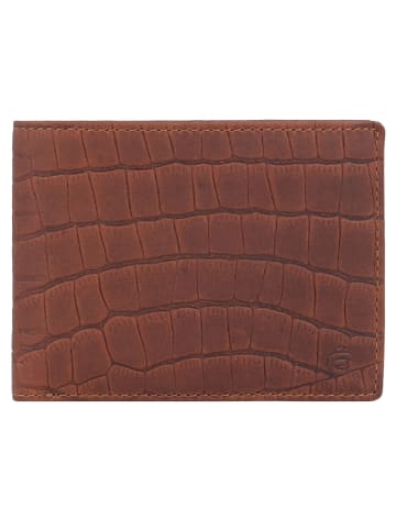 Esquire Croco Geldbörse RFID Schutz Leder 12 cm braun