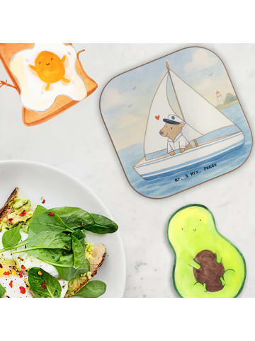 Mr. & Mrs. Panda Untersetzer für Gläser Bär Segeln Design ohne S... in Weiß