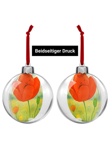 Mr. & Mrs. Panda Baumschmuck Blume Mohnblume Design ohne Spruch in Weiß
