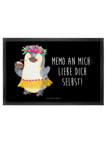 Mr. & Mrs. Panda Gummimatte Pinguin Kokosnuss mit Spruch in Schwarz
