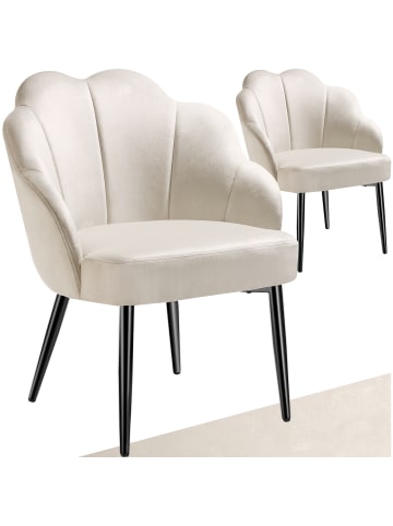 tectake Cocktailsessel gepolstert, mit Samtbezug, gewölbte, 66 x 62 x 80,5 cm