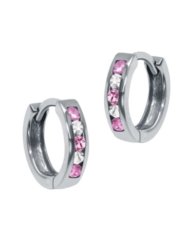 schmuck23 Creolen 925 Silber Zirkonia 0,3 cm x 1,2 cm